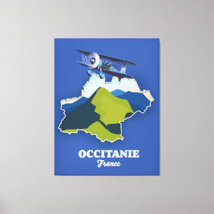 Occitanie France travel map Canvas Print