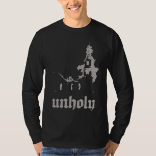 Occult Baphomet Atheist Burning Church Unholy Sata T-Shirt