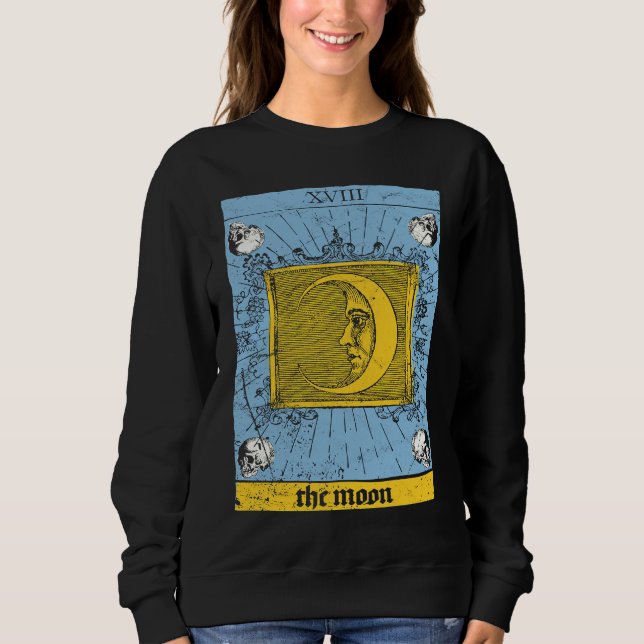 Occult Baphomet Tarot Card The Moon Devil Gothic V Sweatshirt (Front)
