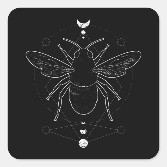 Occult Bee Square Sticker (Front)