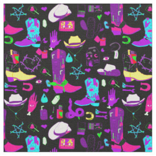 occult cowboy wiccan cowgirl western fabric