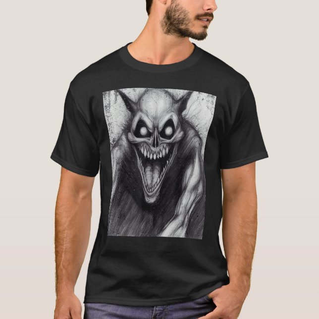 Occult Dark Horror Satanic Cat Demon Unholy Grunge T-Shirt (Front)