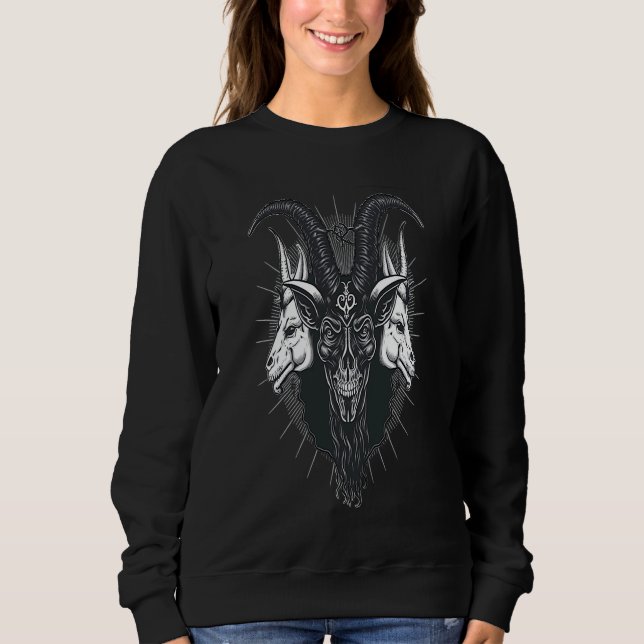 Occult Demon  Gothic Satan Baphomet Sweatshirt (Front)