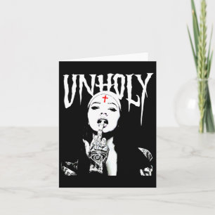 Occult Gothic Dark Satanic Nun Tattoos Unholy Nun Card
