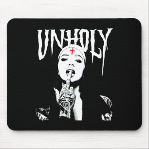 Occult Gothic Dark Satanic Nun Tattoos Unholy Nun  Mouse Pad