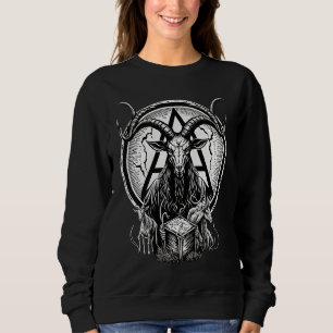 Occult Gothic Demon Head Baphomet With Horns Sweatshirt