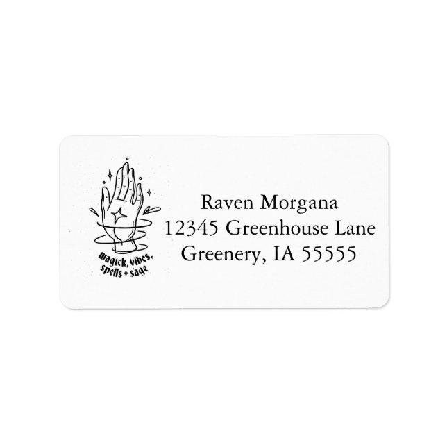 Occult Magick Vibes, Spells, and Sage Address Label (Front)
