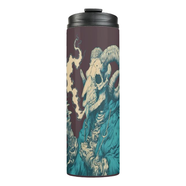 Occult Smoking Ram Skull Tumbler (Front)