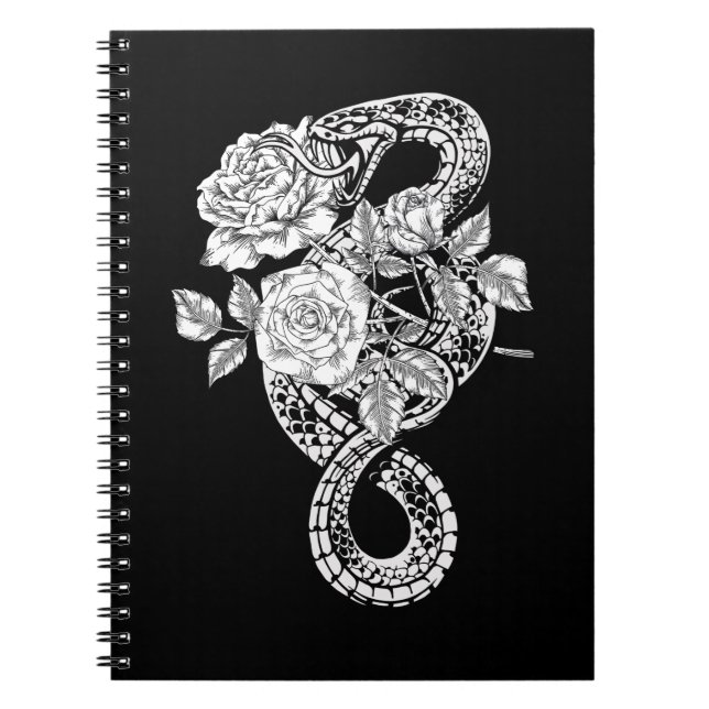 Occult Snake Roses Wicca Goth Witchcraft Notebook (Front)