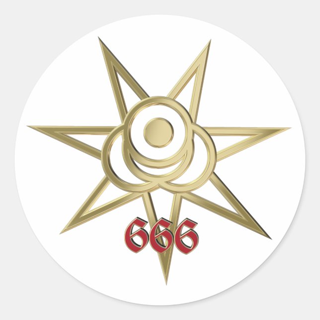 Occult symbol septagram classic round sticker (Front)