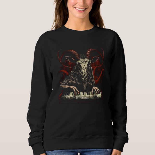 Occult Synthesizer Baphomet Synth Satan Keyboard A Sweatshirt (Front)