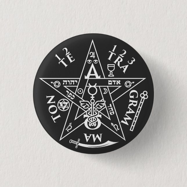 Occult Tetragrammaton Sigil T-Shirt 3 Cm Round Badge (Front)