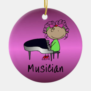 Occupation Musician Professional Female Custom Ceramic Tree Decoration