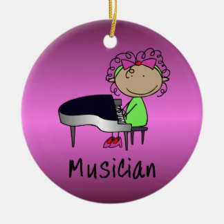 Occupation Musician Professional Female Custom Ceramic Tree Decoration