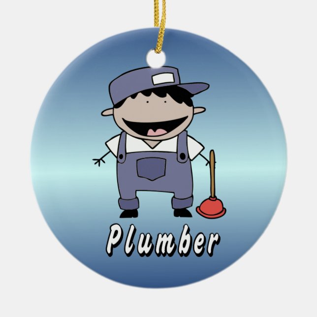 Occupation Plumber Custom Personalised Ceramic Tree Decoration (Front)