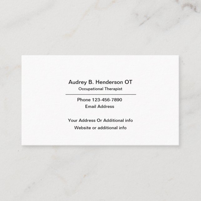 Occupational Therapist Business Card (Front)