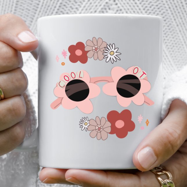 Occupational Therapist Fun Floral Sunglasses Two-Tone Coffee Mug (Creator Uploaded)