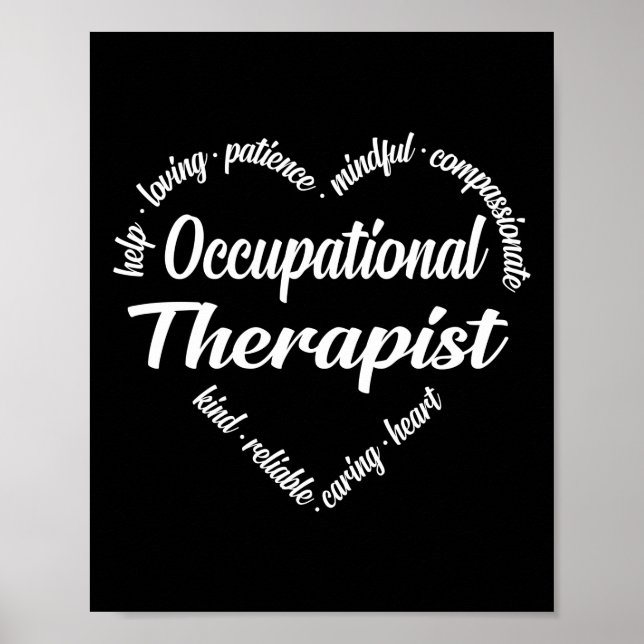 Occupational Therapist Heart Word Cloud Poster (Front)