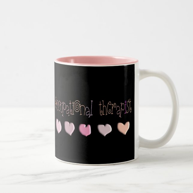 Occupational therapist HEARTS Design Two-Tone Coffee Mug (Right)