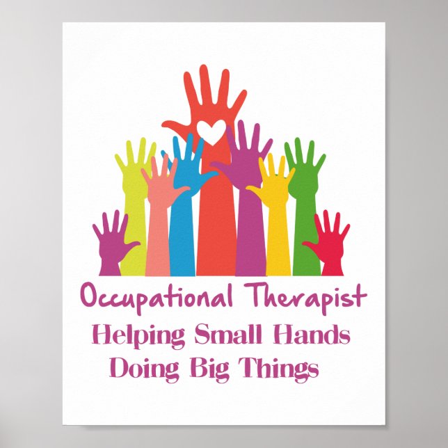 Occupational Therapist Helping Small Hands Doing Poster (Front)