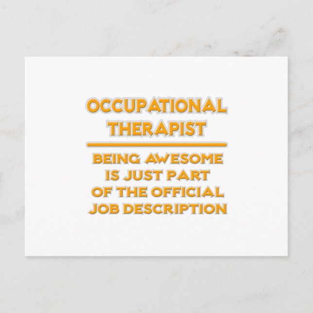 Occupational Therapist .. Official Job Description Postcard (Front)