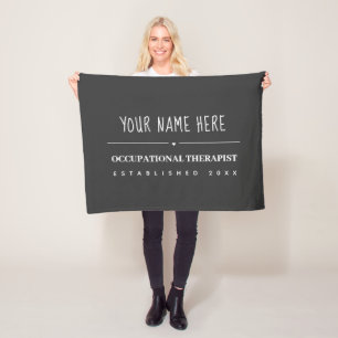 Occupational Therapist OT Simple Custom  Fleece Blanket