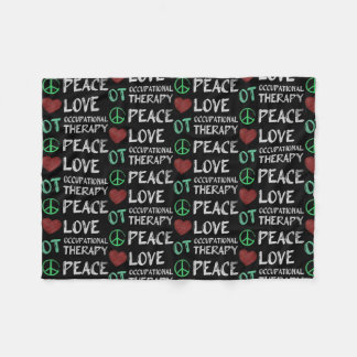 Occupational Therapist OTA Peace Love Fleece Blanket