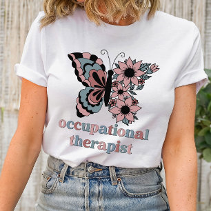 Occupational Therapist Personalised Boho Butterfly T-Shirt