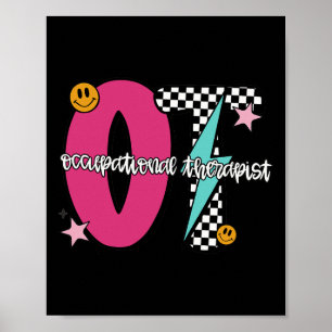 Occupational Therapist Retro Chequered Ot Graduati Poster