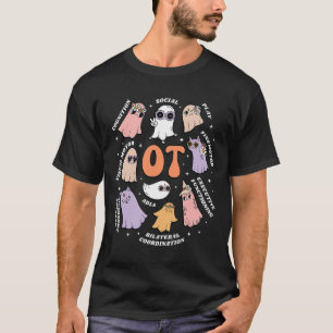 Occupational Therapist Scope Ot Halloween Retro Fl T-Shirt