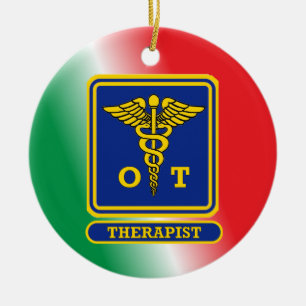 Occupational Therapist Shield Custom Ceramic Tree Decoration