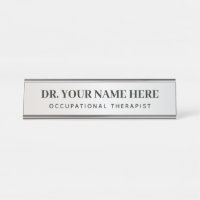 Occupational Therapist Simple Silver Black Office