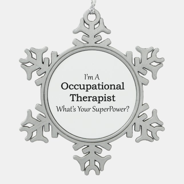 Occupational Therapist Snowflake Pewter Christmas Ornament (Front)