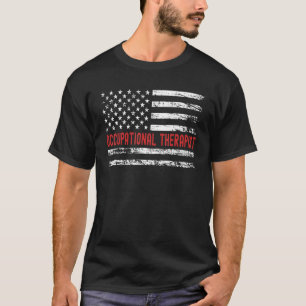 Occupational Therapist USA Flag Profession Retro J T-Shirt