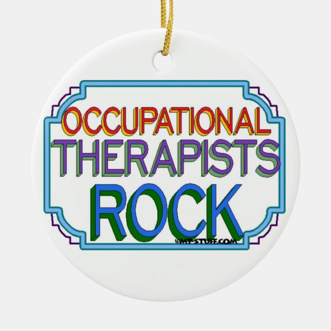 Occupational Therapists Rock Ceramic Tree Decoration (Front)