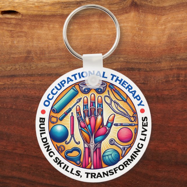 Occupational Therapy Building Skills Key Ring (Back)