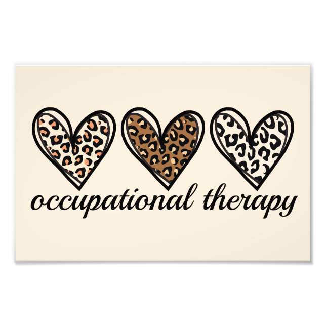 Occupational Therapy Cheetach Print Heart (Front)