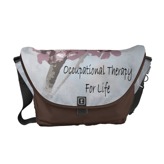 occupational therapy cherry blossom messenger bag (Front)
