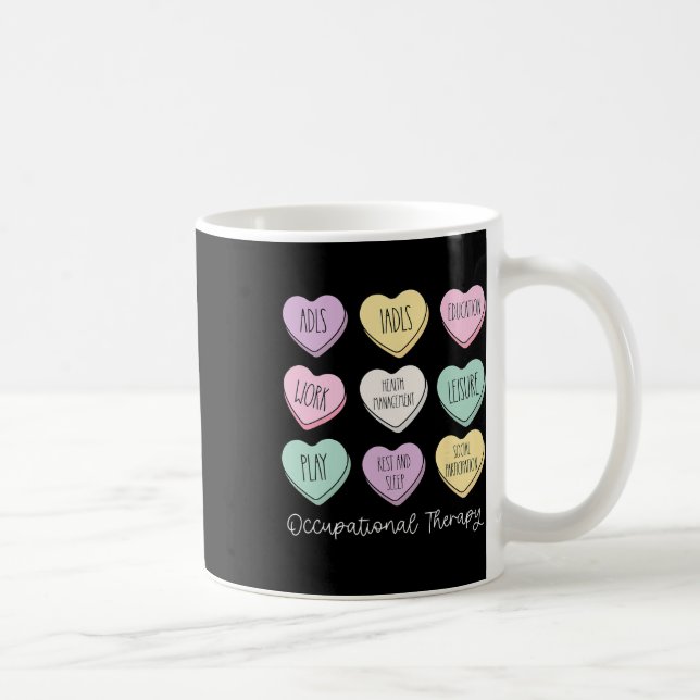 Occupational Therapy Conversation Hearts Valentine Coffee Mug (Right)