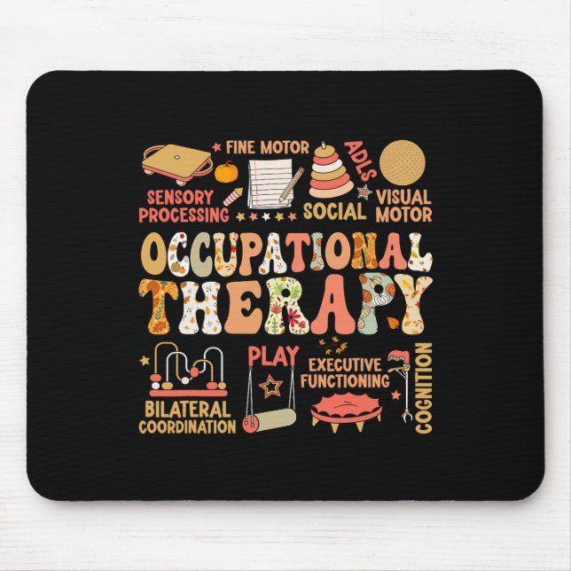 Occupational Therapy Fall Autumn Ot Retro Thanksgi Mouse Pad (Front)