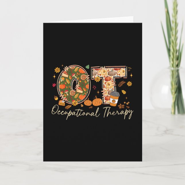 Occupational Therapy Fall Ot Ota Autumn Thanksgivi Card (Front)