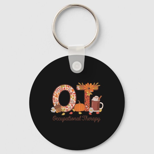 Occupational Therapy Fall Thanksgiving Occupationa Key Ring (Front)