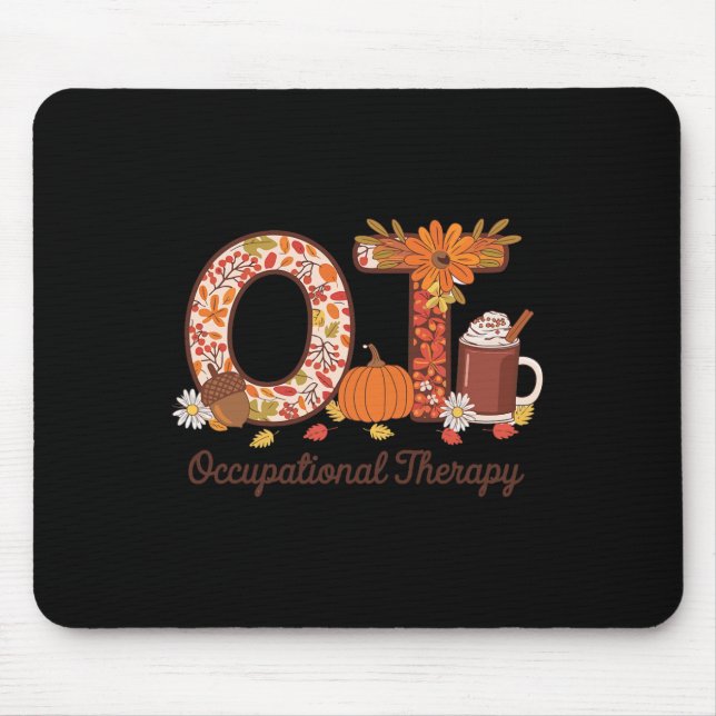 Occupational Therapy Fall Thanksgiving Occupationa Mouse Pad (Front)