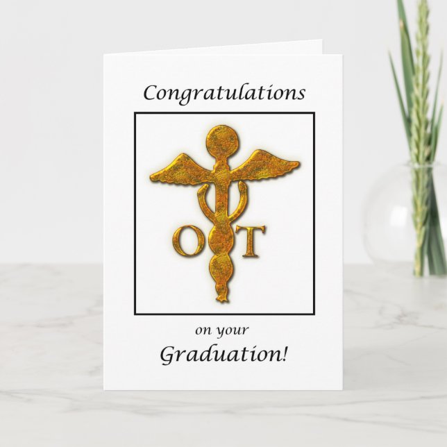 Occupational Therapy Graduation Antique Gold Look Card (Front)