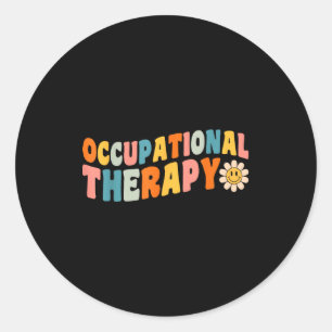 Occupational Therapy Groovy Occupational Therast O Classic Round Sticker