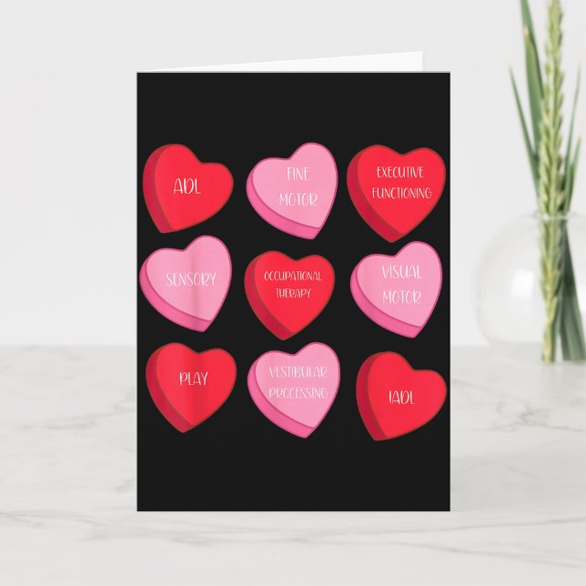 Occupational Therapy Heart Candy Valentine Day Ot  Card (Front)