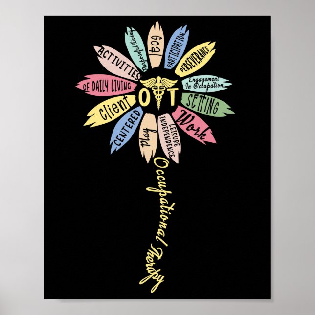 Occupational Therapy Inspire OT Month Flower Poster (Front)