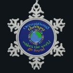Occupational Therapy Makes the World Go Round Snowflake Pewter Christmas Ornament<br><div class="desc">A beautiful occupational therapist gift featuring people holding hands standing on the earth. A cute OT present for Christmas to show them appreciation for all they do with sensory therapy to help your child.</div>