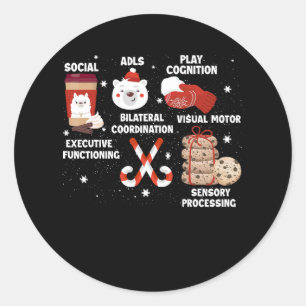 Occupational Therapy OT Christmas Santa Xmas Holid Classic Round Sticker