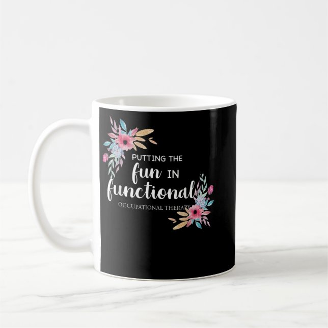 Occupational Therapy OT Floral Therapist Gift Coffee Mug (Left)